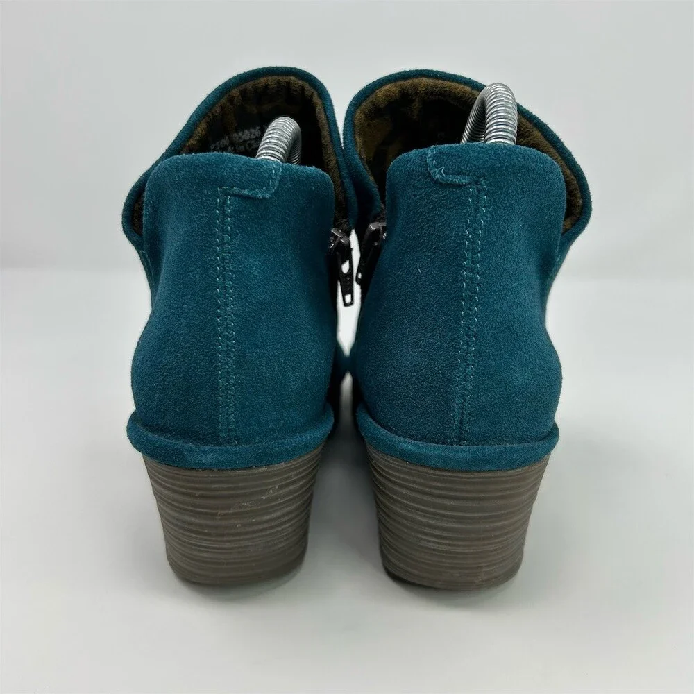 Fly London Yip Womens Ankle Booties Teal Blue Wedge Side Zip Lug Sole Size 39 - Picture 7 of 13